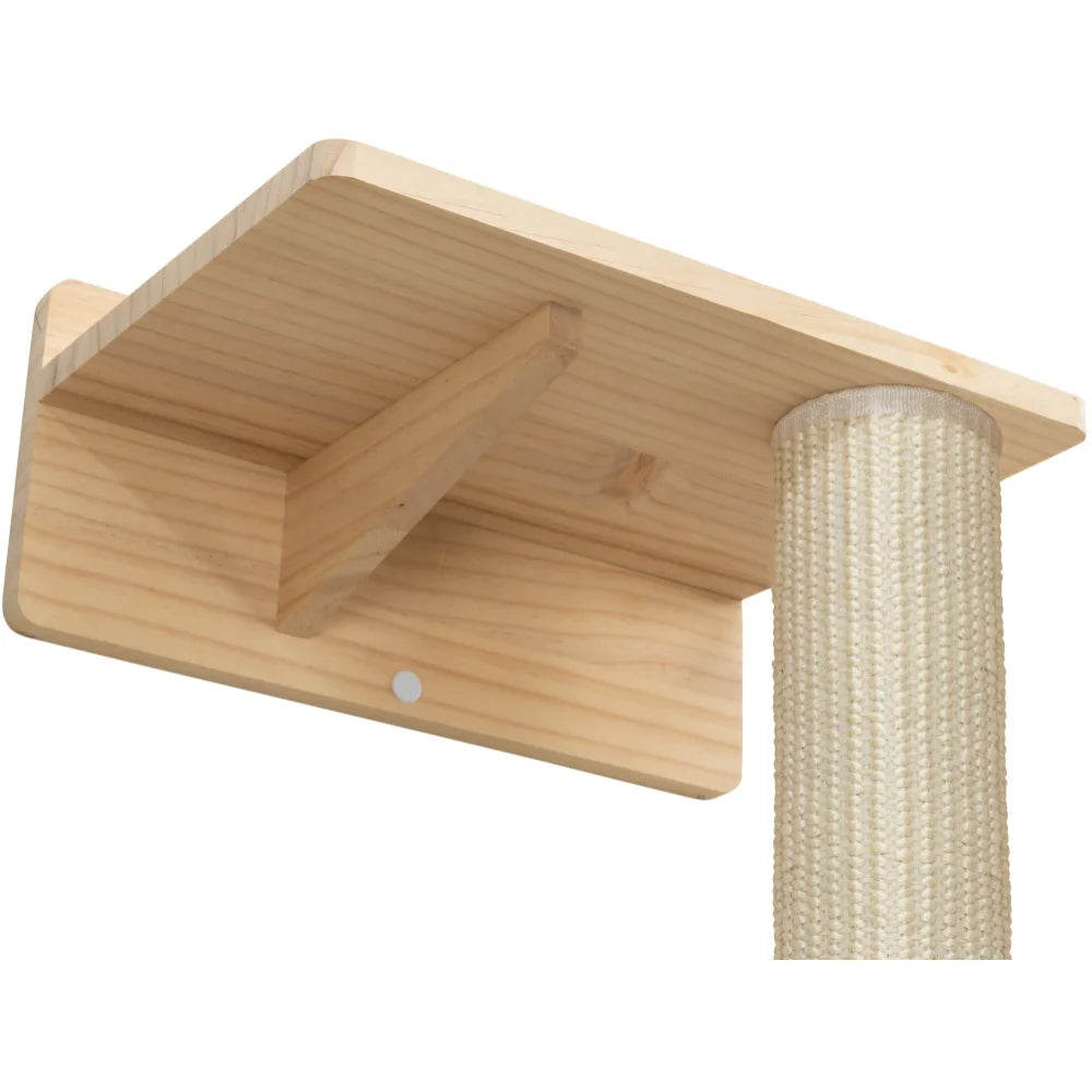 Wood Wall Mounted Cat Scratcher Pillar