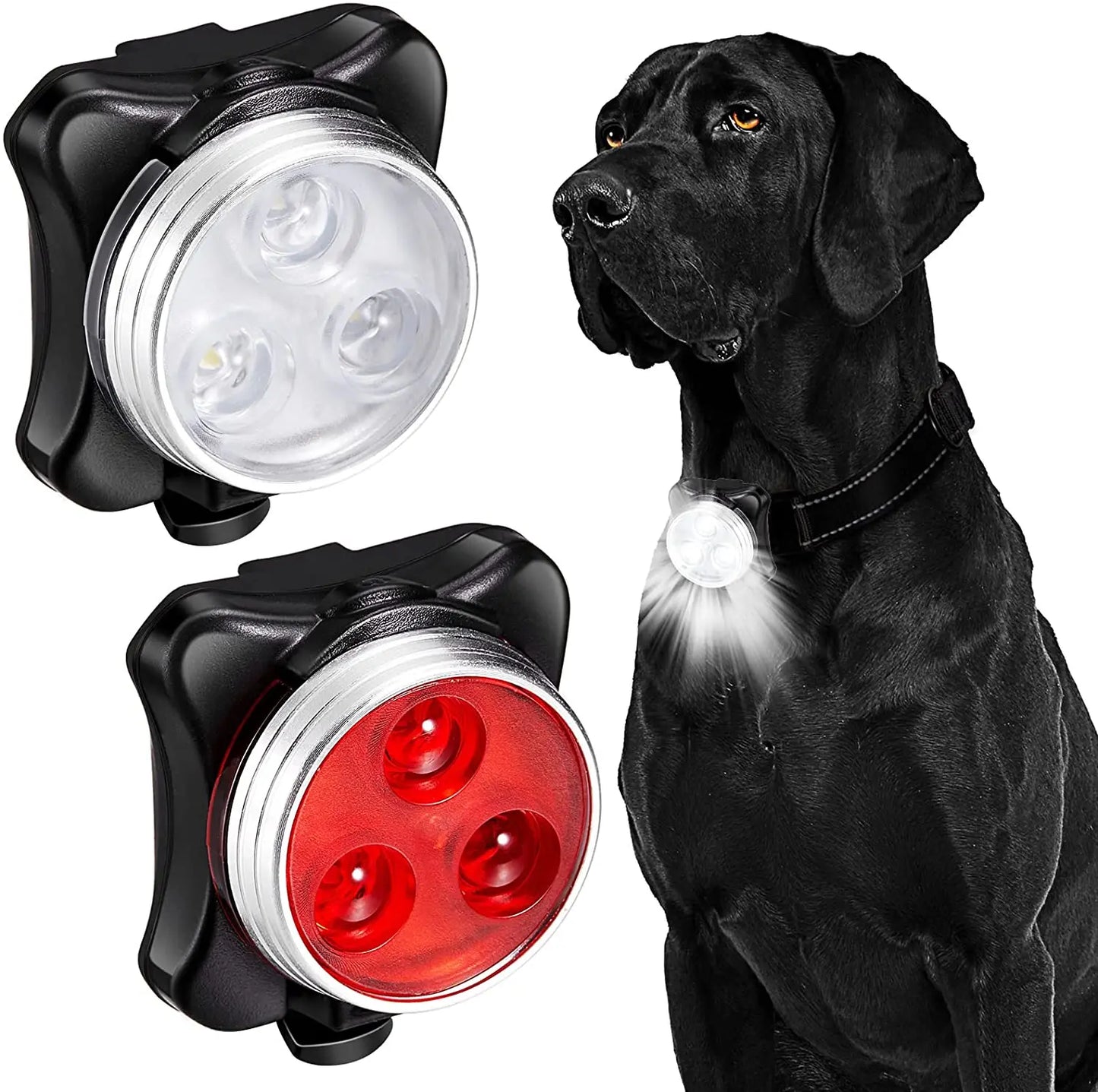 Rechargeable Multi Mode Switch Clip On Flashlight Dog & Cat Collar Attachment