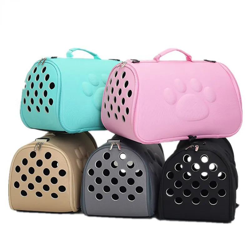 Paw Engraved Duffle Style Cat Carrier Bag