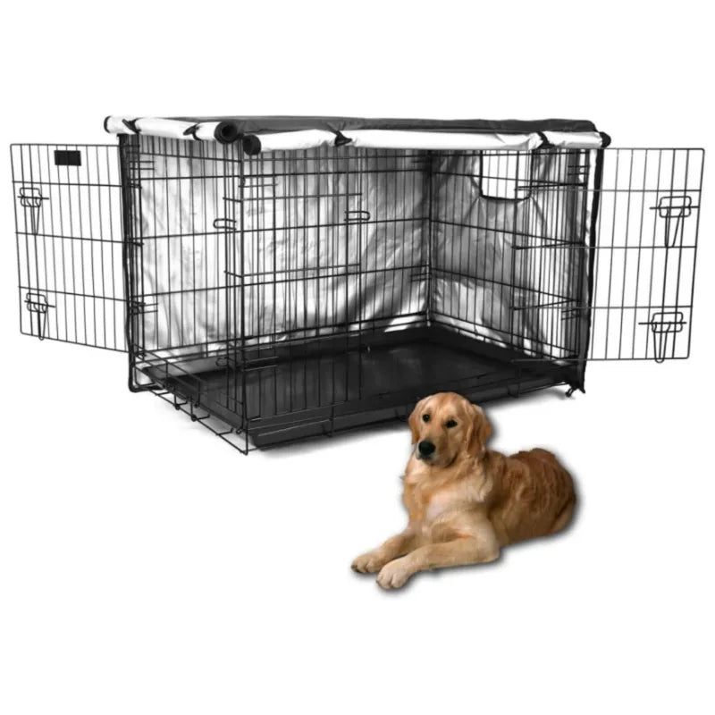 Weather Resistant Covered Metal Dog Crate