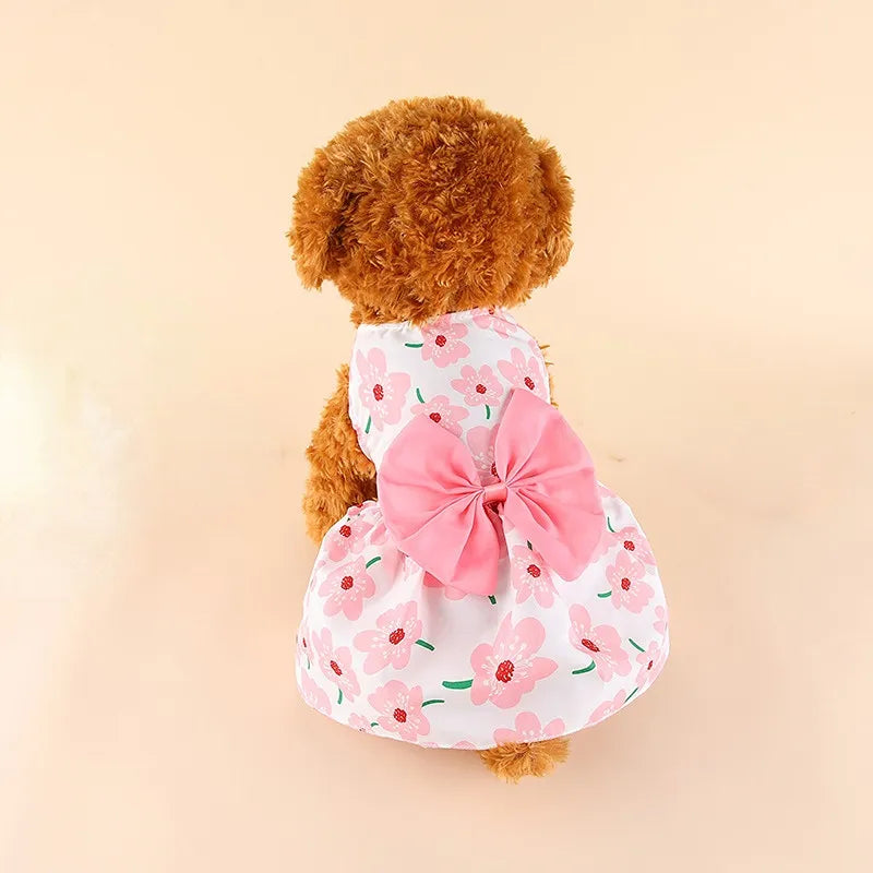 Dapper Bow Tie Dog/ Cat Multi Patterned Sun Dress