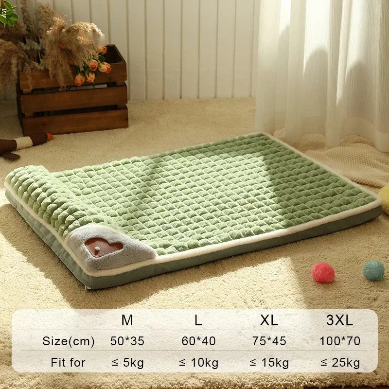 Winter Warm Dog Mat Luxury Sofa for Small Medium Dogs Plaid Bed for Cats Dogs Fluff Deep Sleeping Removable Washable Pet Beds